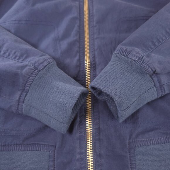 SLATE & STONE Mens MEDIUM Bomber Jacket Blue Cotton Stretch Long Sleeve Full Zip - Picture 12 of 16
